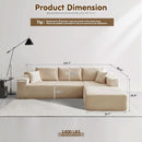 104 Inch Cloud Sectional Sofa Beige No Assembly Required Modern Upholstered Deep Seat Living Room