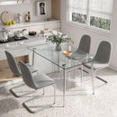 Glass Dining Table For 4 51 Inch Clear Top For Home