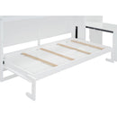 Twin Size Murphy Bed Wall Bed with Closet , Drawers & Desk-White