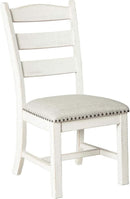 Vintage Farmhouse Cushioned Dining Chairs Whitewash 2 Pack