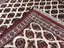 Persian Turkoman Rug 7x8, Almost Square Rare, Hand Knotted, Yamud, Bohemian Rug, Handmade Tribal Rug, Cream Red, Handmade Oriental Carpet
