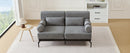 Modern Loveseat Sofa 59' Sofa Couch 2-Seater with USB Ports, Unique Cylindrical Armrests, Grey Chenille