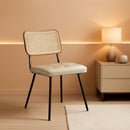 Rattan Dining Chairs Set Of 2 With PU Leather Cushions