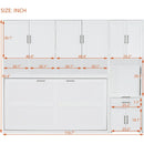 Twin Size Murphy Bed Wall Bed with Closet , Drawers & Desk-White