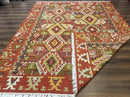 Turkish Kilim Rug 8x10, Geometric Design, Large Kilim Carpet