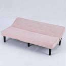 Modern corduroy sofa bed, black/beige/pink, 66 inches