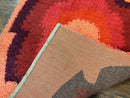 Danish Rya Shag Rug 4x6, Mid Century 1960s Retro Vintage Wool Rug, Shades of Red