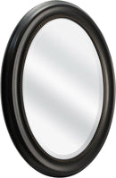 Bronze Oval Wall Mirror 22.5 By 29.5 Inches With Beaded Inner Edge Vertical Or Horizontal Mount