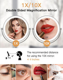 9 Inch Wall Mounted Lighted Magnifying Mirror 1X 10X LED