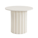 U-Can Modern Coffee Table Set of 2, Round Coffee Table with Cylindrical Leg Design and 1 End Table for Living Room