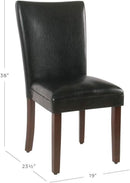 Parsons Dining Chair Black Faux Leather Modern Style