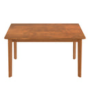 5PCs Rectangle Wooden Dining Table Set, Mid-Century Modern Kitchen Table and 4 Upholstered Chairs for Home, Saving Space