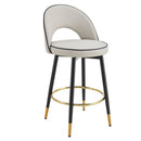 Modern Upholstered 360° Rotatable Bar Chair With Metal Legs For Dining Room (Set of 2)