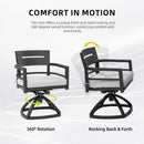 Outdoor Patio Swivel Rocker With Outdoor Grade Sunbrella Fabric Cushions (Set of 2) - Ember Black