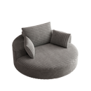 55''L Corduroy Chenille Foam Single Swivel Chair, Fluffy Modern Sleeper, 360 Degree Swivel Chair for Living Room, Bedroom, Lounge and Projection Room