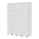 Queen Murphy Bed Wall Bed with Storage Doors, White