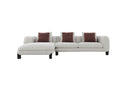 Mardi - Tweed Sectional Sofa With 3 Pillows - Maroon / Beige