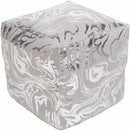 Karlstetten Metallic Silver Pouf