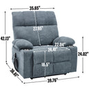 Grey Dual Motor Infinite Position Up to 350 LBS Chenille Power Lift Recliner Chair, Heavy Duty Motion Mechanism with 8-Point Vibration Massage and Lumbar Heating, Dual Cup Holders
