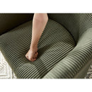 Modern Accent Chair,Upholstered Arm Chair Linen Corduroy Single Sofa Chair with Ottoman Foot Rest Comfy Armchair for Living Room Bedroom and Office,Green
