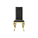 Dining Chair (Set of 2) With Unique Backrest Stainless Steel Legs - Gold