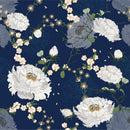 Dark Blue Floral Wallpaper