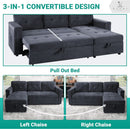 Gray Microfiber L Shape Sleeper Sofa With USB Ports Storage