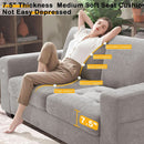 70 Inch Gray Chenille Loveseat With USB C Ports And Plush Cushions