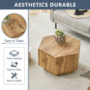 MDF material hexagonal coffee table with drawers.Made of high-quality materials,Adopting a unique hexagonal design,simple and elegant without losing personality.