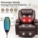 PU Leather Recliner Chair With Massage And Heat Brown