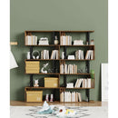 5-Tier S Shaped Bookcase In Rustic Brown Wood Shelving