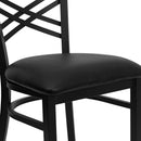 Hercules Series X Back Metal Armless Dining Chairs Black