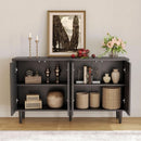 Modern 59-Inch Walnut Sideboard Buffet Table With Storage