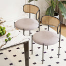 Gray Rattan Back Mid Century Dining Chairs Set Of 2