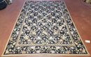 6x9 Vintage Needlepoint Rug, Petitepoint Carpet, Butterflies Floral Design