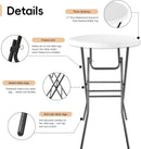 28In Ultra Portable Folding Bar Height Cocktail Table