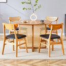Table and chair set, ancient style solid wood dining table, imitation rattan table legs, beautiful simple solid wood dining chairation