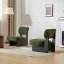 [Set of 2] Modern Lounge Chair with Polyester Upholstery, Sturdy Wood Base With Walnut Finish, Minimalist and Stylish Accent Seating for Living Room, Bedroom, or Office