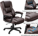 Executive Office Chair With Lumbar Support Brown PU Leather