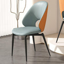 Dining Chairs Set of 2, Modern Design Home Chairs, PU Leather Metal Dining Chairs for Kitchen Dining Room-Orange and Grey