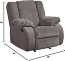 Dark Gray Rocker Recliner With Waterfall Back Design