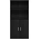 Pasir 4 Tier Storage Bookcase Black Oak Adjustable Shelves