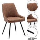 Two Brown Faux Leather Mid Century Modern Dining Chairs