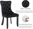 Black Velvet Dining Chairs Set of 4 with Solid Wood Legs
