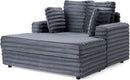53 Inch Chaise Lounge Grey Sleeper Chair For Living Room