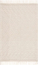 Ramsbury Beige Trellis Wool Rug