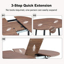 Walnut Extendable Dining Table Set Six Chairs Upholstered