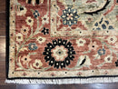 Pak Persian Rug 8x10, Pakistani Mahal Sultanabad Carpet, Signature from Master Weaver, Shiny Wool, Black Red Vintage Handmade Medallion Rug