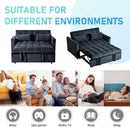 Black Velvet Convertible Sleeper Sofa Bed Luxurious