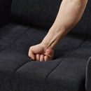 Upholstered Convertible Sleeper Sofa with 5-Position Backrest, Side Pockets, Storage, Black Chenille, 31.5'